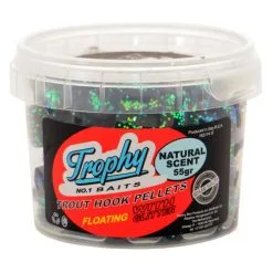 Merk [ 10 ] TROPHY BAITS TROUT HOOK PELLETS 55 GRAM NATURAL SCENT